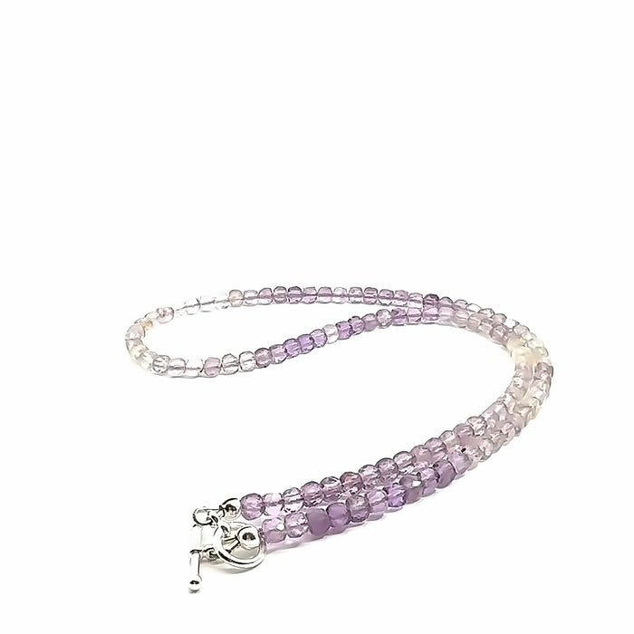 Ametrine Gemstone Necklace on white long center bottom overview