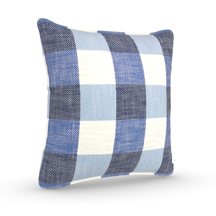Decorative Throw Pillow in Checkmate: Denim
