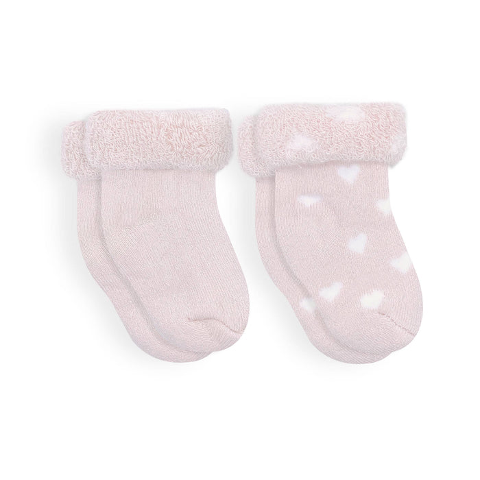 Kushies Baby - Solid/Stars Infant Socks - 2 Pack - Pink: 0-3M