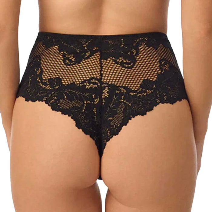 Le Mystere Lace Allure High Waist Thong 7946 Black Back