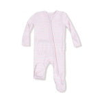 Pink Multi Stripe Ribbed Knit Ruffle Footie
