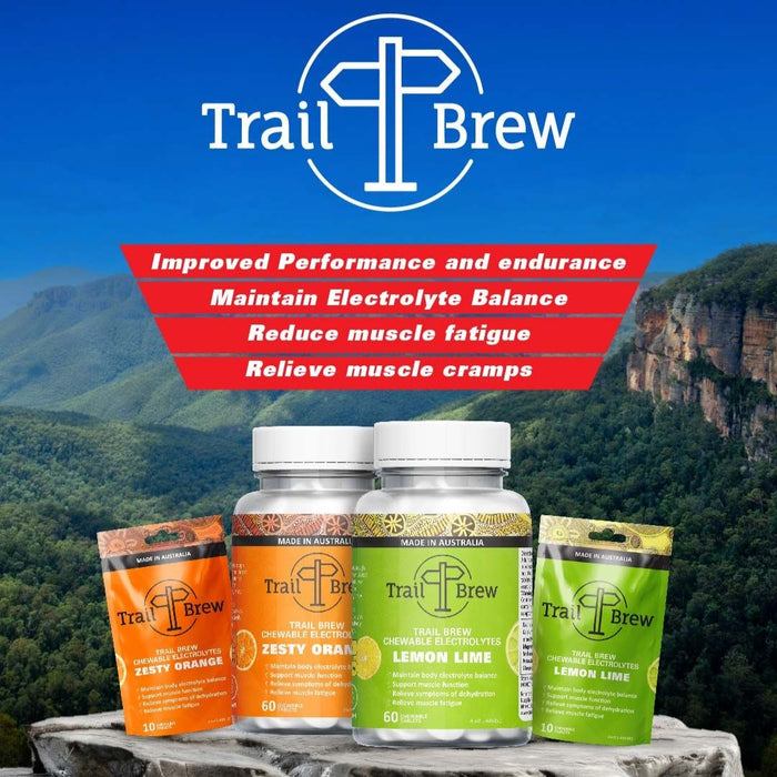 Trail Brew Chewable Electrolyte Tabs | 10 Pack | Lemon Lime