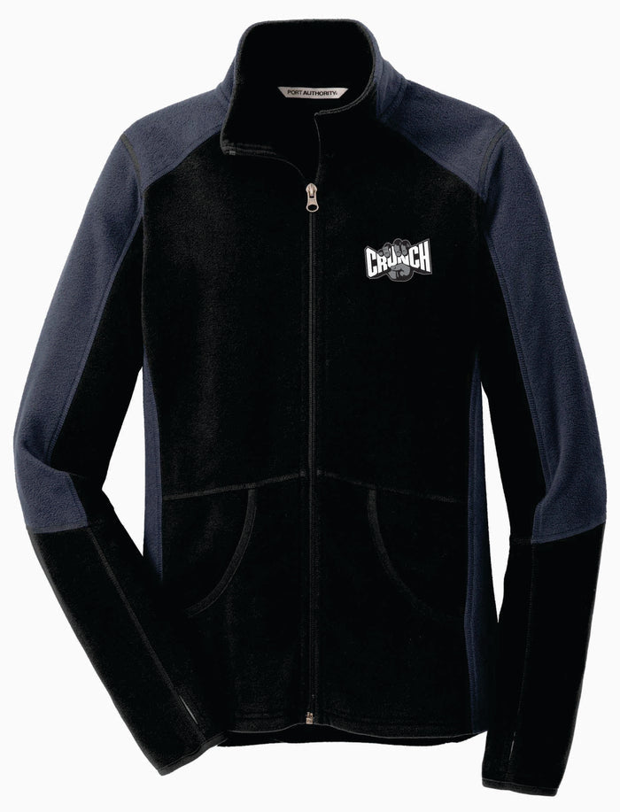 Women's Full Zip Black/Gray Colorblock Jacket with Crunch Logo