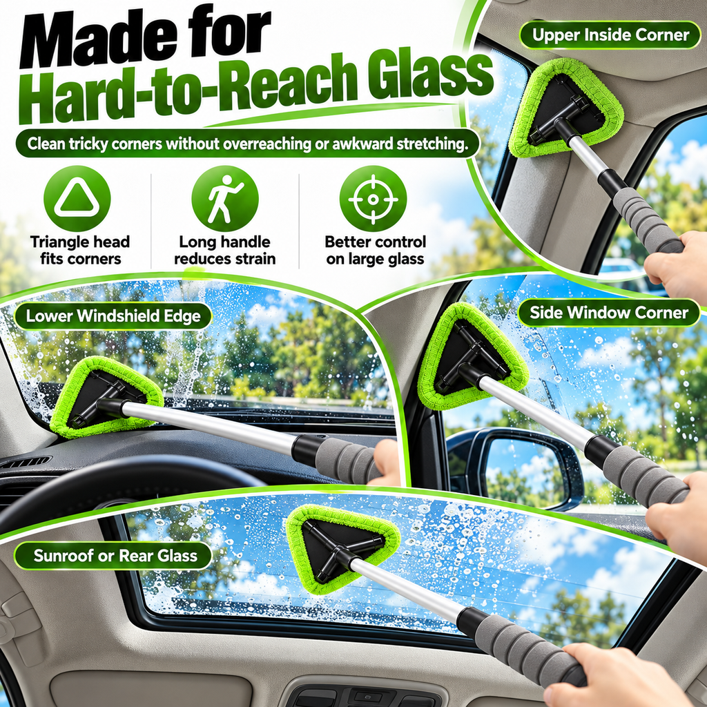 9-Piece Windshield Cleaning Kit – Extendable Car Window Cleaner for a Streak-Free Shine 🚗✨