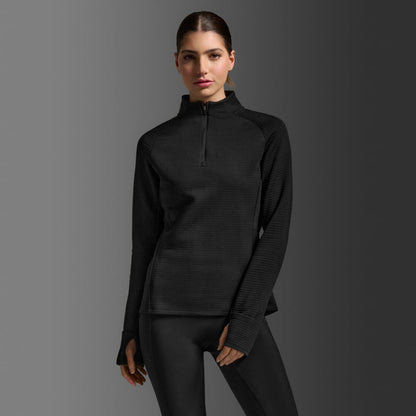 2XU Ignition Hyper-Haptic 1/4 Zip Fleece | Black / Silver Reflective | Womens