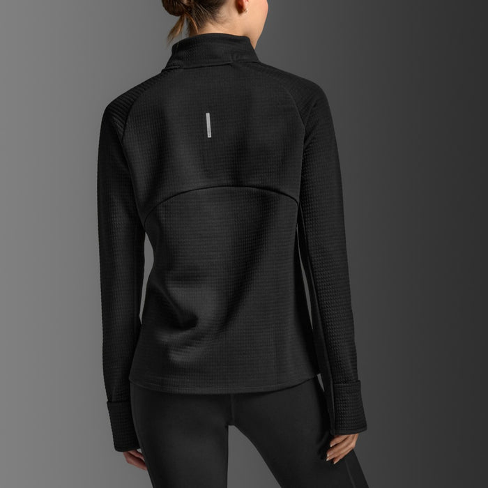 2XU Ignition Hyper-Haptic 1/4 Zip Fleece | Black / Silver Reflective | Womens