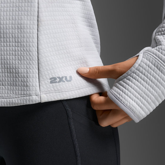 2XU Ignition Hyper-Haptic 1/4 Zip Fleece | Harbor Mist / Silver Reflective | Womens