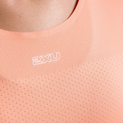 2XU Light Speed Tech Tee | Digital Peach / White Reflective | Womens