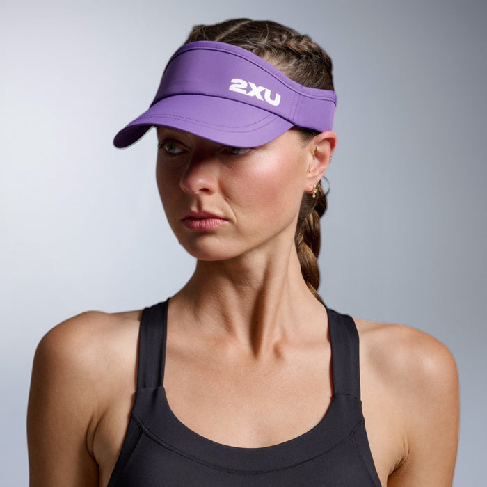 2XU Run Visor | Purple Flash / White