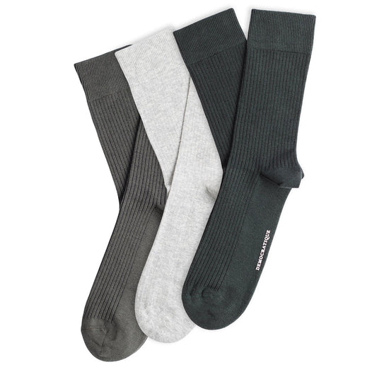3-pack Originals Fine Rib Socks Forest Green / Army Green / Grey