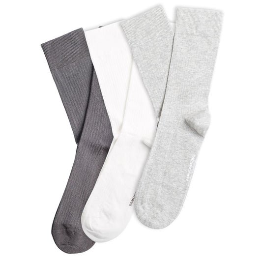 3-pack Originals Fine Rib Socks White / Charcoal / Grey