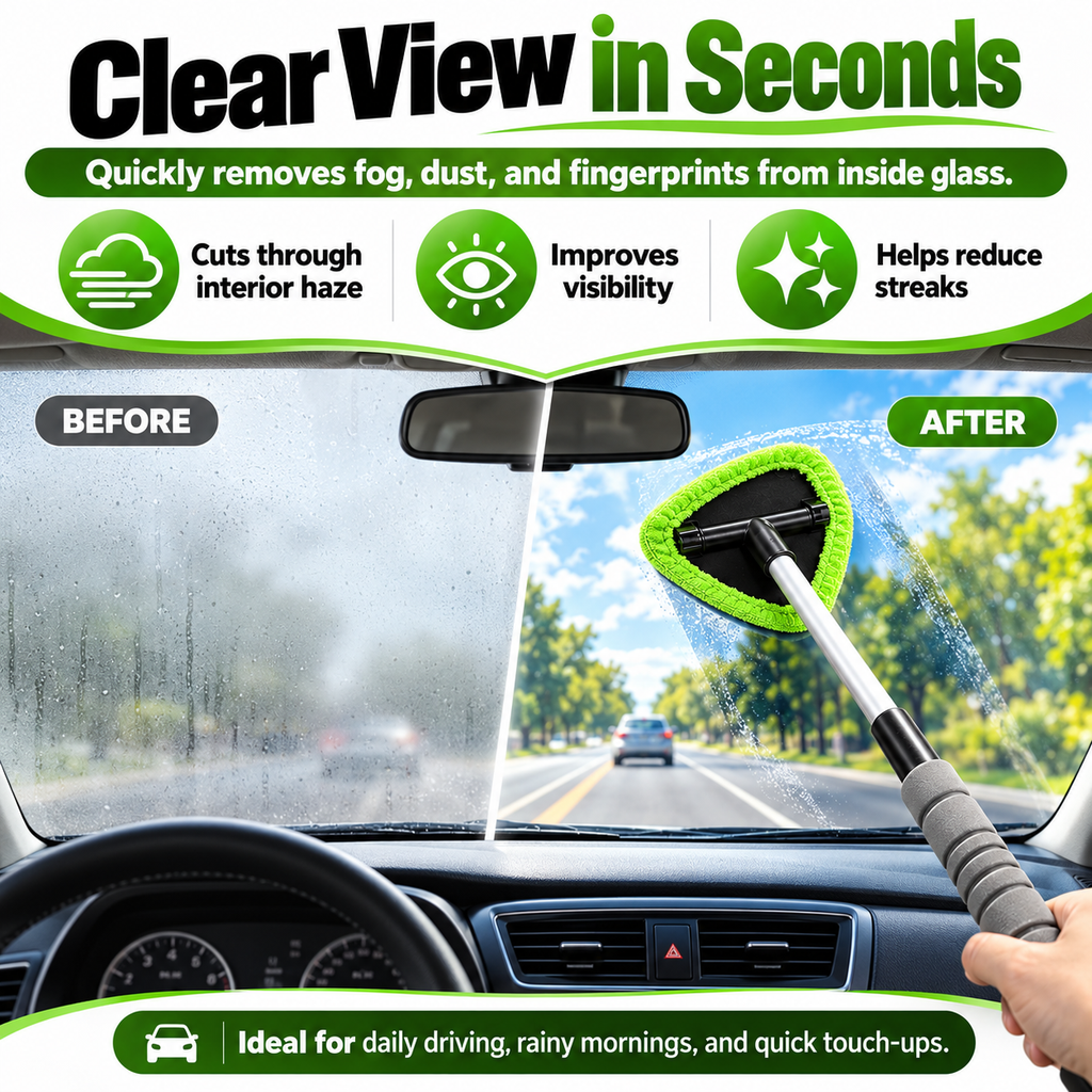 9-Piece Windshield Cleaning Kit – Extendable Car Window Cleaner for a Streak-Free Shine 🚗✨