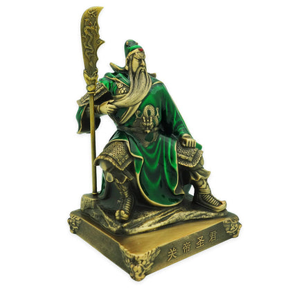 5.2" Protective Sitting Kwan Kung (Green Robe)