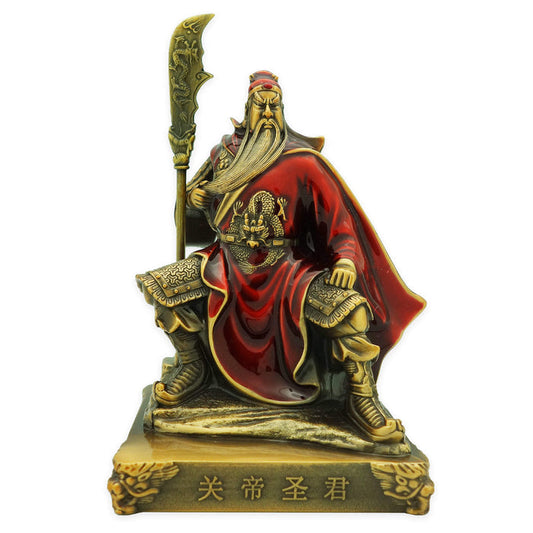 5.2" Protective Sitting Kwan Kung (Red Robe)