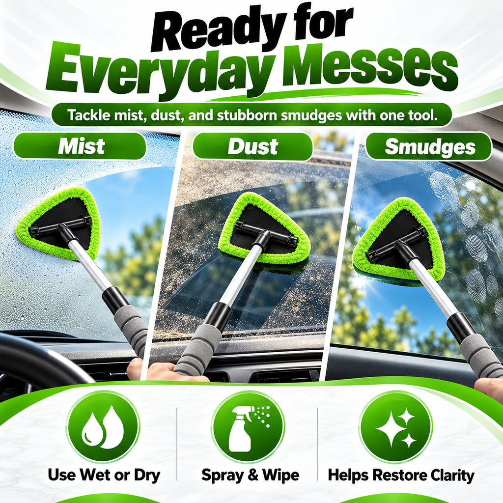 9-Piece Windshield Cleaning Kit – Extendable Car Window Cleaner for a Streak-Free Shine 🚗✨