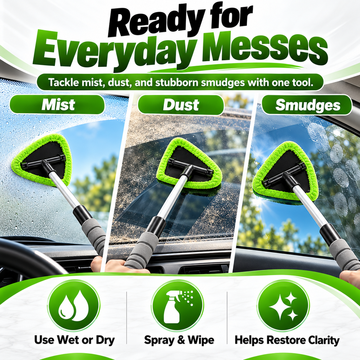 9-Piece Windshield Cleaning Kit – Extendable Car Window Cleaner for a Streak-Free Shine 🚗✨