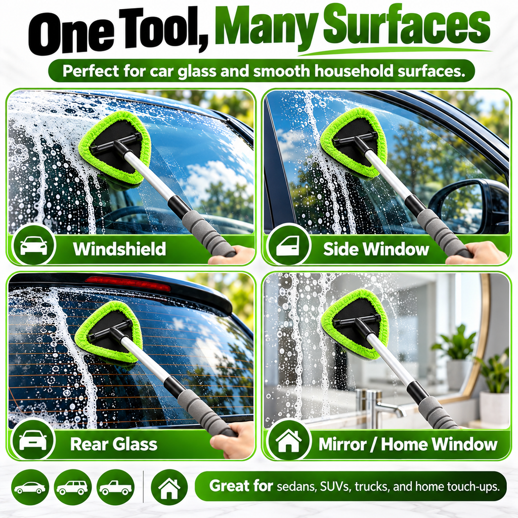 9-Piece Windshield Cleaning Kit – Extendable Car Window Cleaner for a Streak-Free Shine 🚗✨