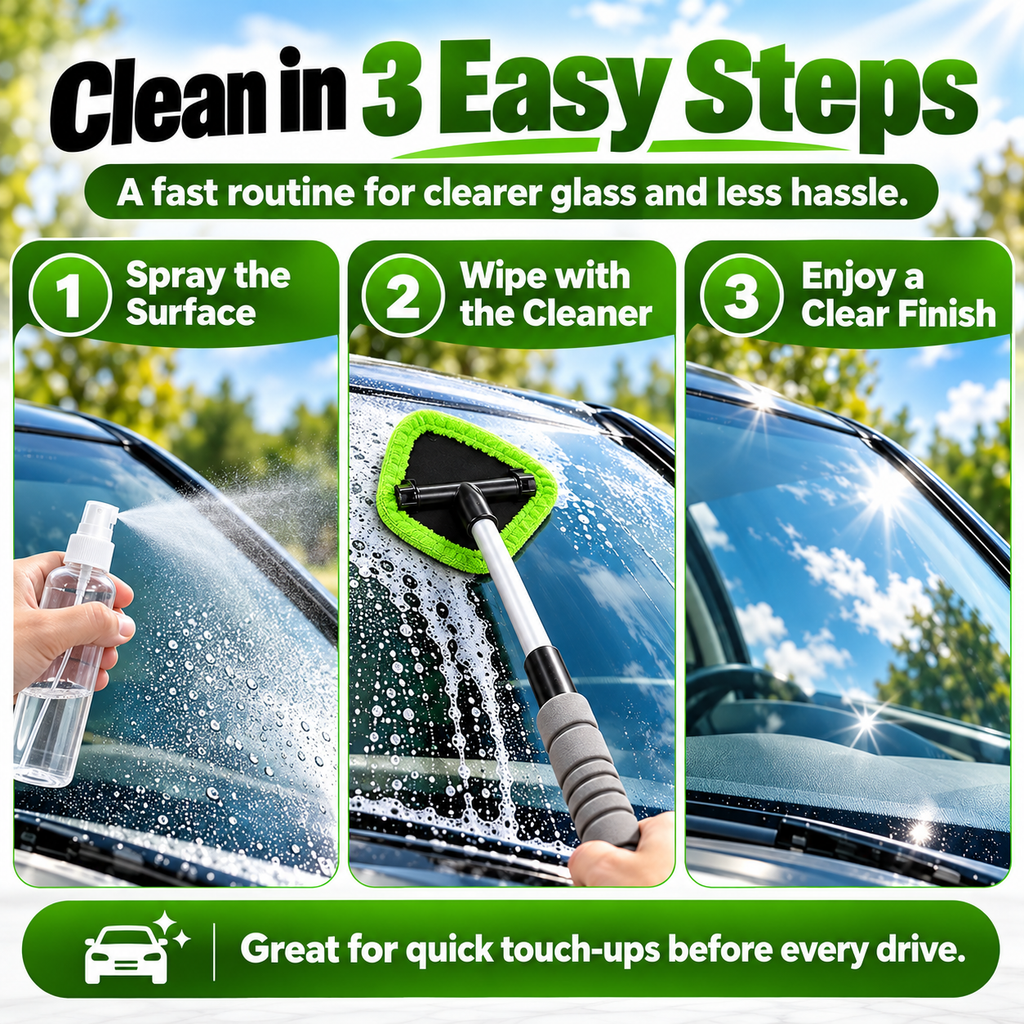 9-Piece Windshield Cleaning Kit – Extendable Car Window Cleaner for a Streak-Free Shine 🚗✨