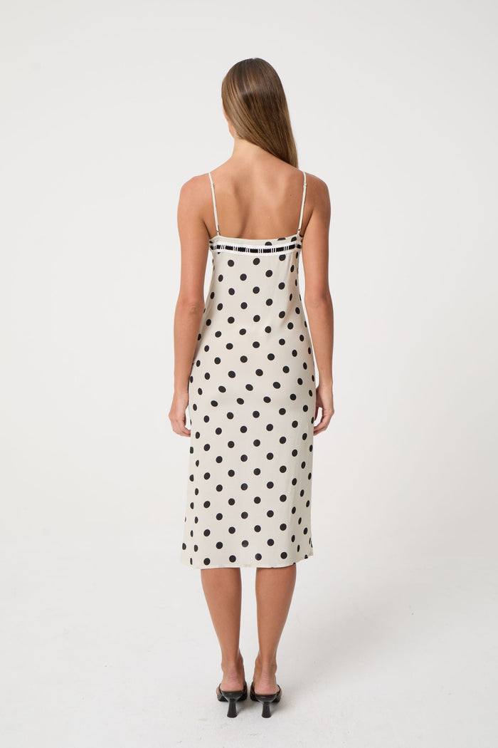 LUCIA MIDI DRESS | CREAM POCKA - Love McNicoll