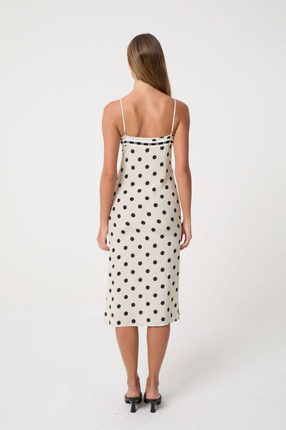 LUCIA MIDI DRESS | CREAM POCKA - Love McNicoll