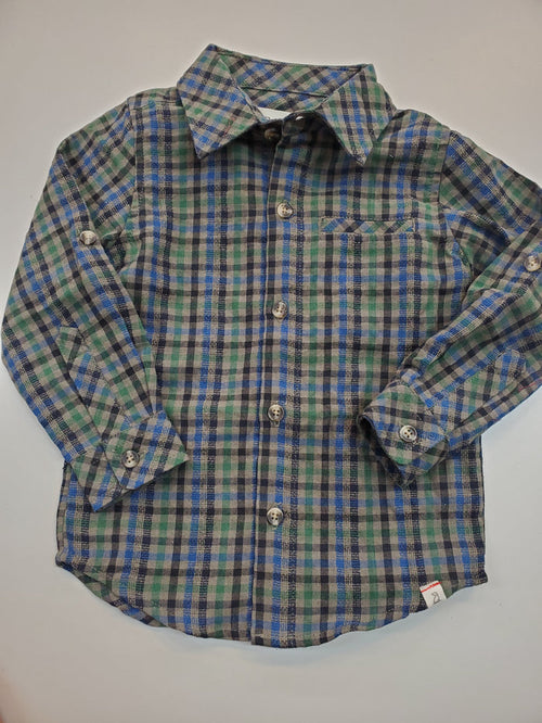 Atwood Green/Navy Plaid Woven Shirt