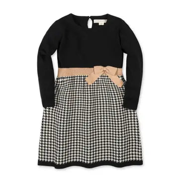 Black Houndstooth Sweater Dress