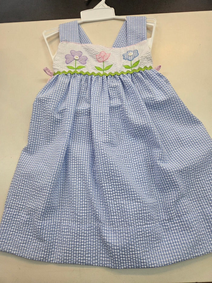 Blue Gingham Seersucker Sundress