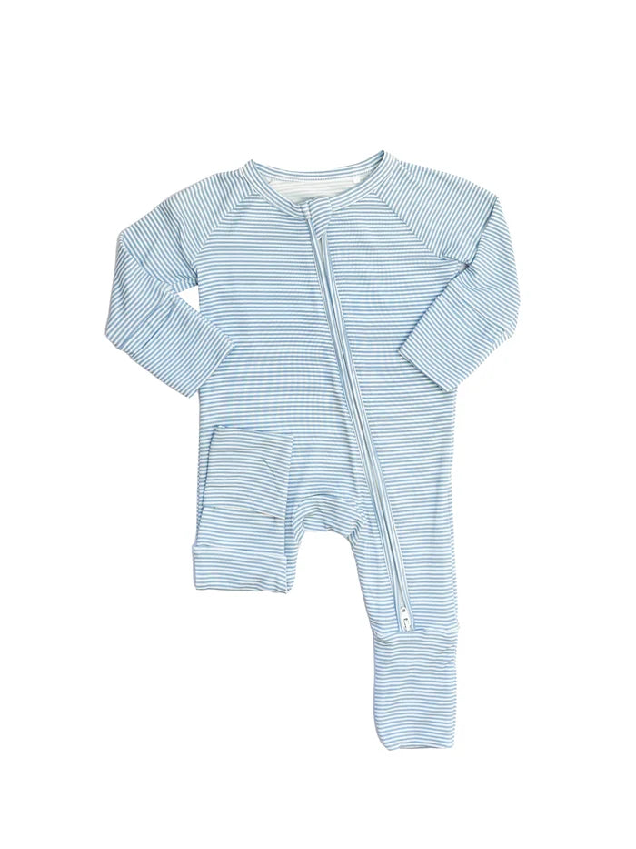 Blue Mini Stripe Romper