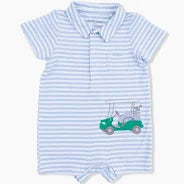 Blue Striped Golf Polo