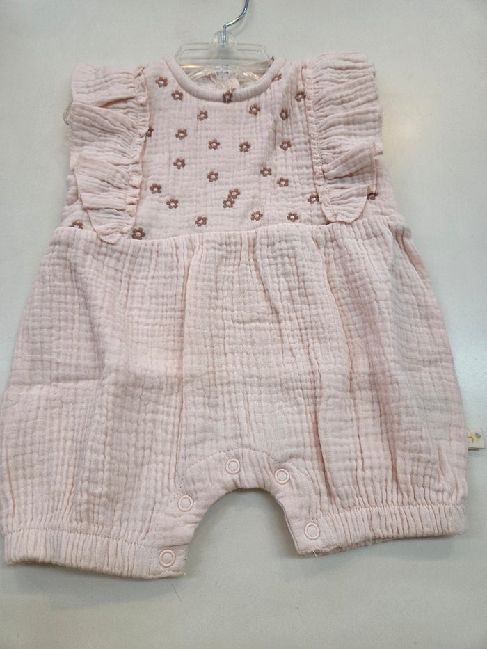 Blush Embroidered Ruffle Romper