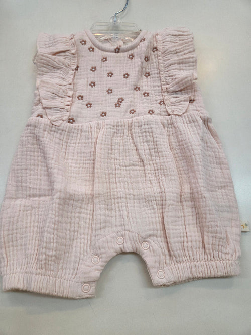 Blush Embroidered Ruffle Romper