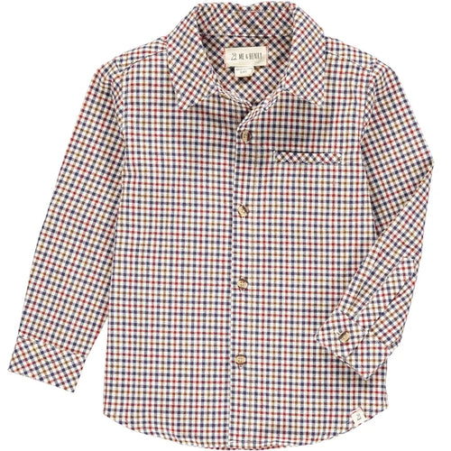 Brown/Beige Plaid Button Shirt