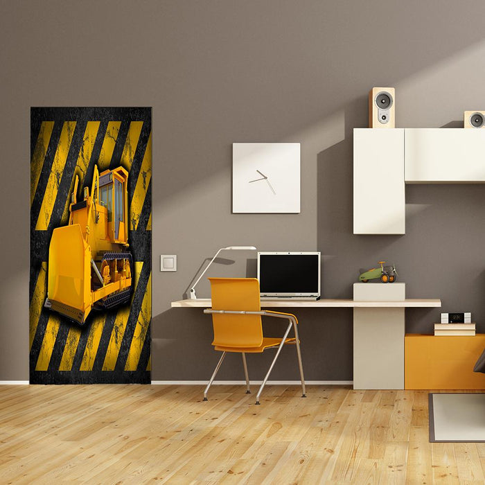 DoorFoto Door Cover Bulldozer Door Banner