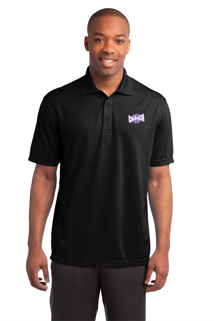 *CLASSIC STYLE* Men's Group Fitness Black Polo w/Purple Embroidered Logo