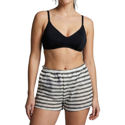 Cover Me Cape Britton Shorts Coverup 26052854 Black Sand White Stripe Set