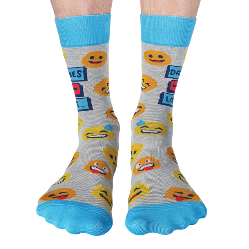 Dad Jokes socks featuring playful designs with classic dad humor and puns, perfect for fans of dad jokes.