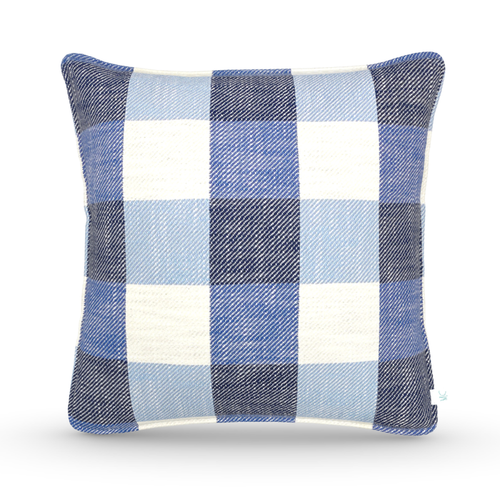 Decorative Throw Pillow in Checkmate: Denim