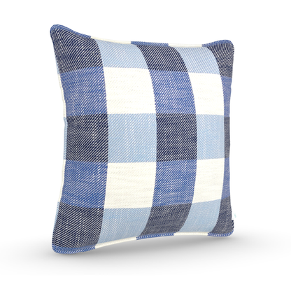 Decorative Throw Pillow in Checkmate: Denim