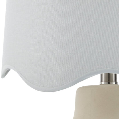 Maine Cottage Droplet Round Cream Ceramic Table Lamp with Scallop Shade | Maine Cottage®