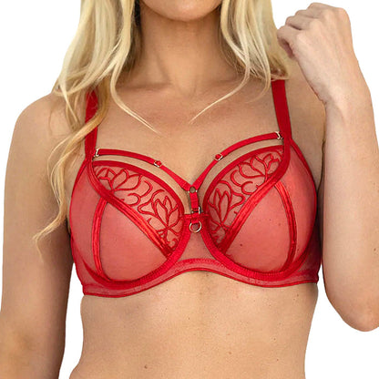 Fit Fully Yours Alexa See-Thru Bra B2151 Hot Red Front