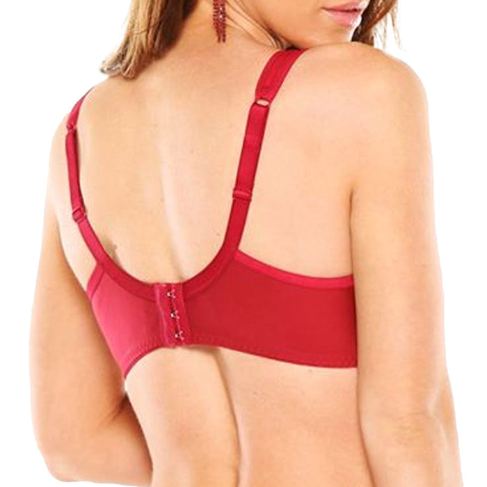 Fit Fully Yours Maxine Moulded Underwire Bra B1012 Deep Red Back