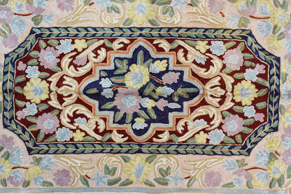 Floral 2ftx3ft Decorative Blue Red Handmade Wall Hanging Tapestry Rug Art Silk - KashmirDesigns