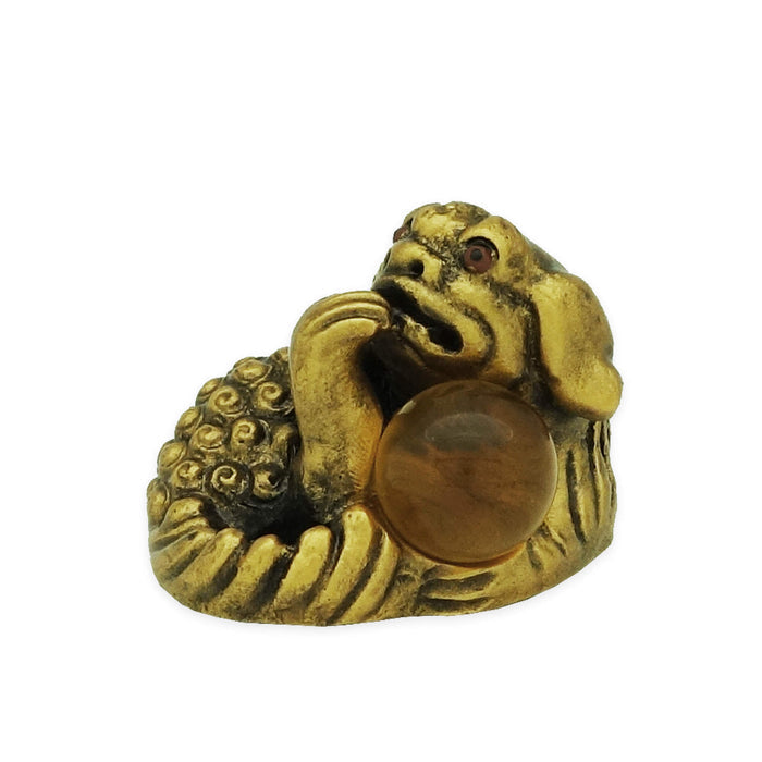 Fortune Harvesting 3-Legged Pi Yao with Citrine