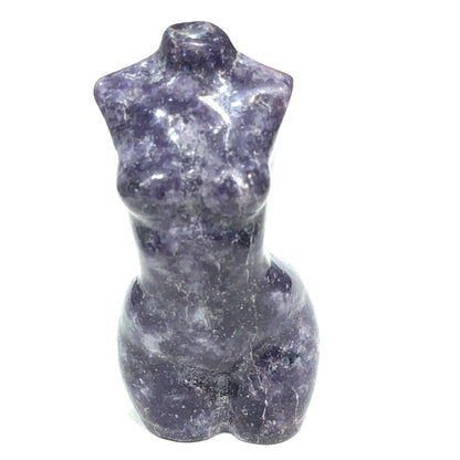 One Lepidolite Gemstone Female Figure Carving -new