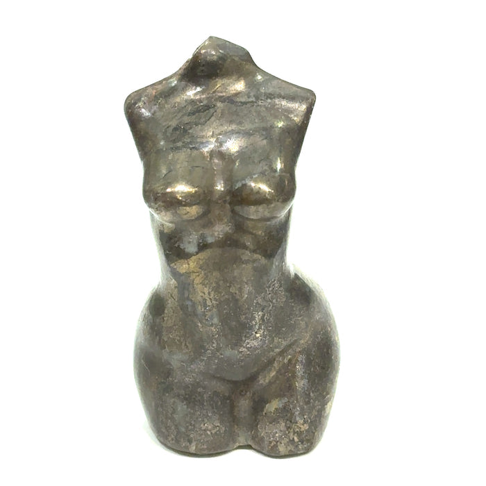 One Pyrite Gemstone Female Figure Carving - new
