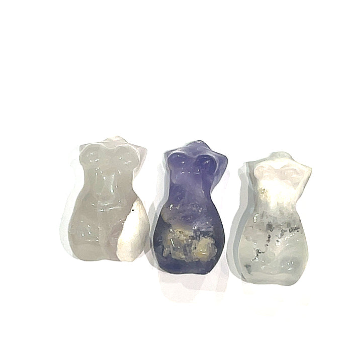 Mini Fluorite (Two can't stand up, one with more white marking can stand)