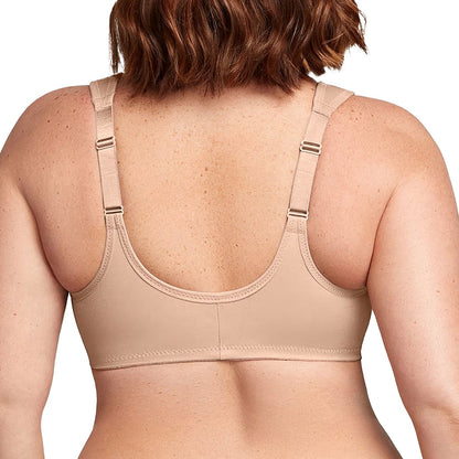Glamorise Full-Figure Wonderwire Front Closure Bra 1245 Cafe Print Back