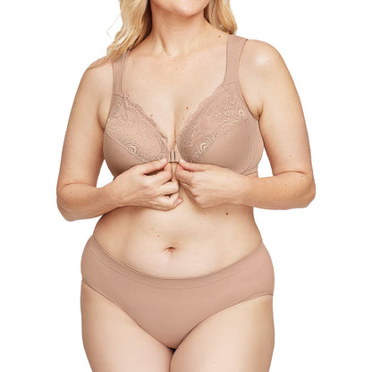 Glamorise WonderWire Front-Closure Bra 1245 Cafe Set
