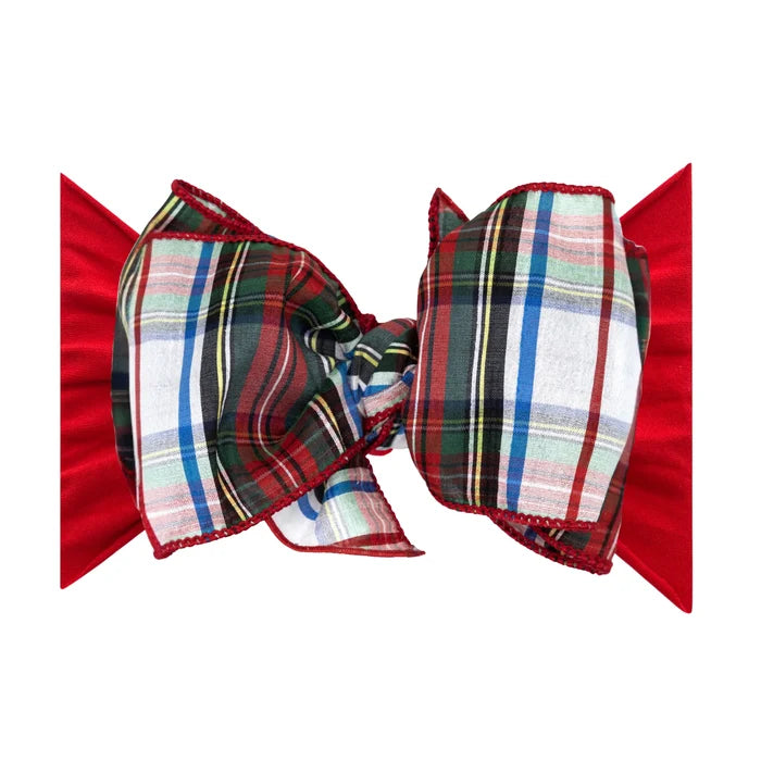 Holiday Plaid Classic Bow headband
