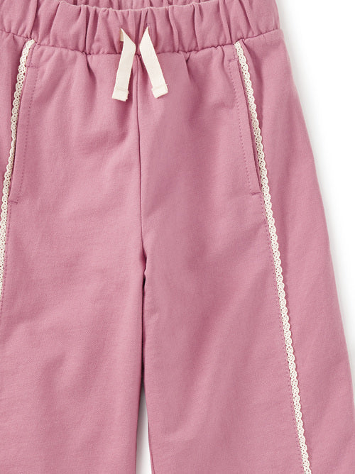 Hydrangea Lace Trimmed Track Pants